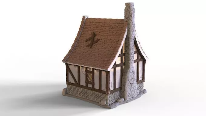 one-storey house 3D print model_0