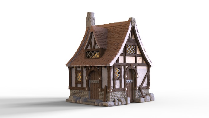 one-storey house 3D print model_2