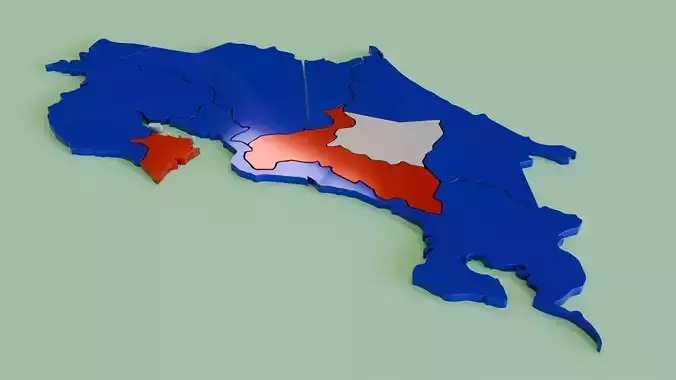 3D map of Costa Rica