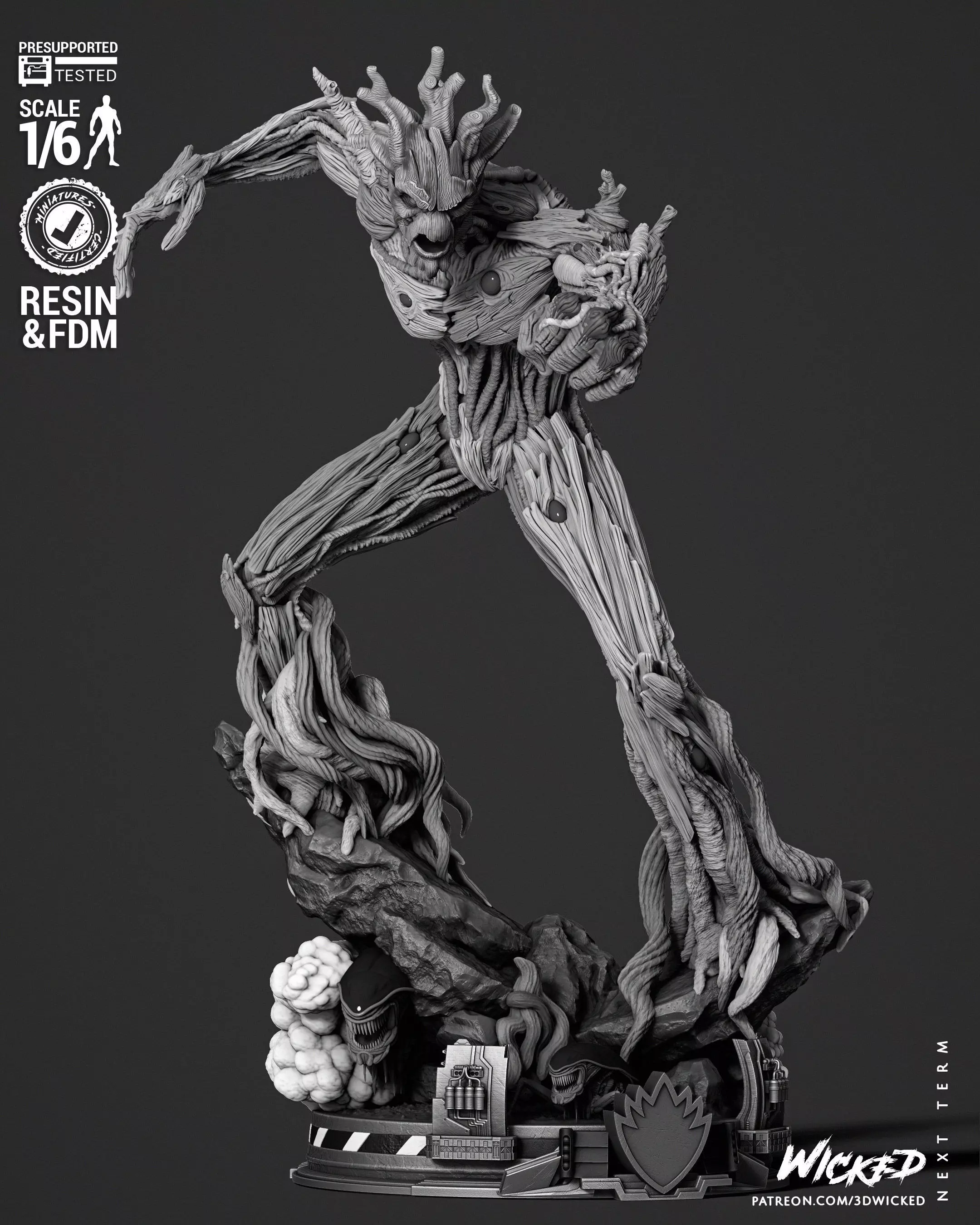 Wicked Marvel Groot Sculpture 3D print model