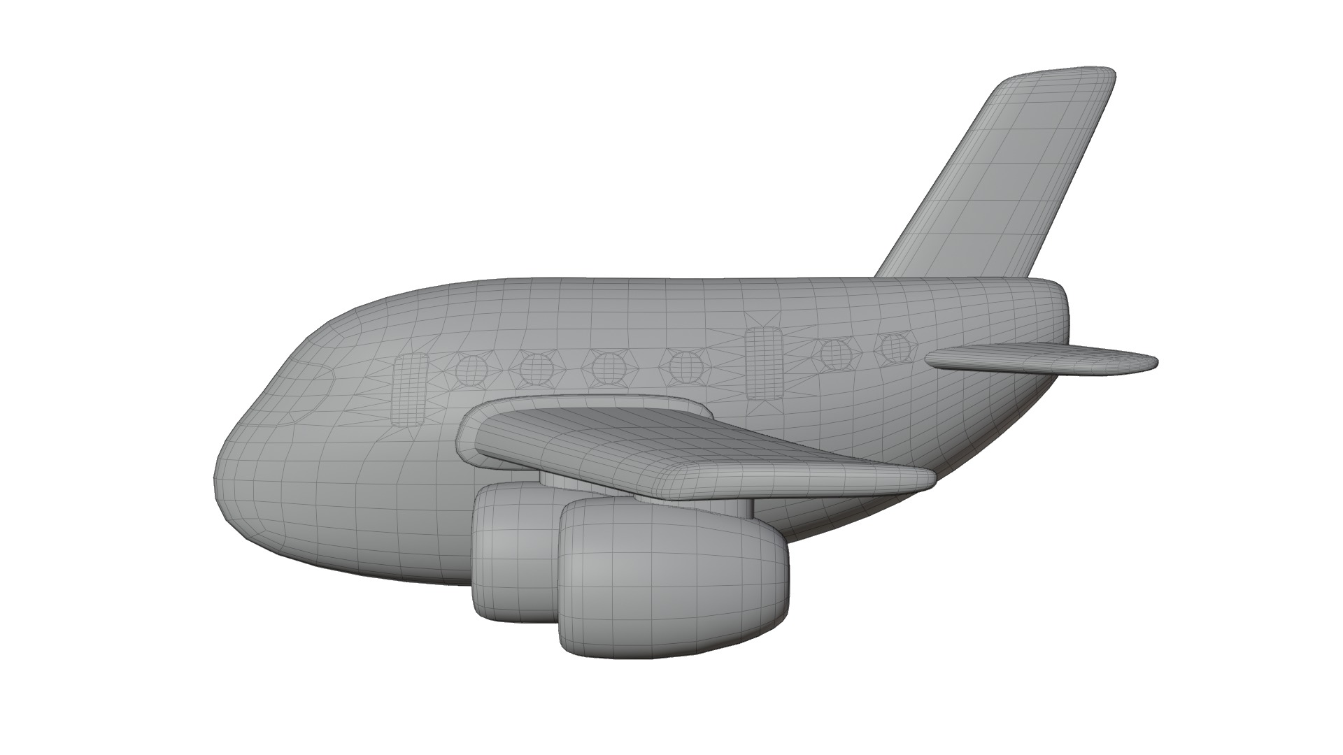 Cartoon Plane Low-poly 3D model_20