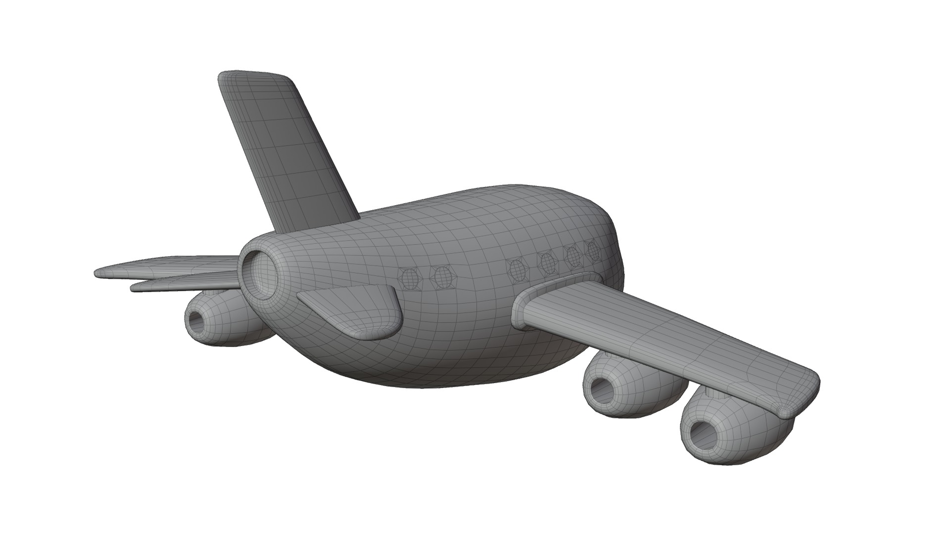 Cartoon Plane Low-poly 3D model_17