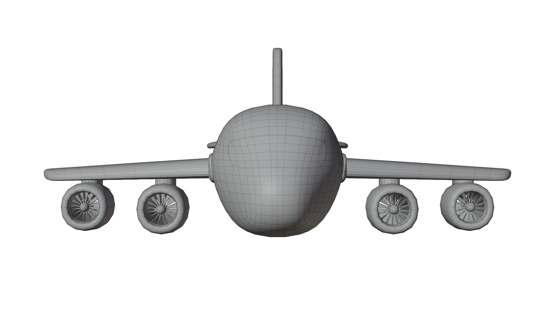 Cartoon Plane Low-poly 3D model_18