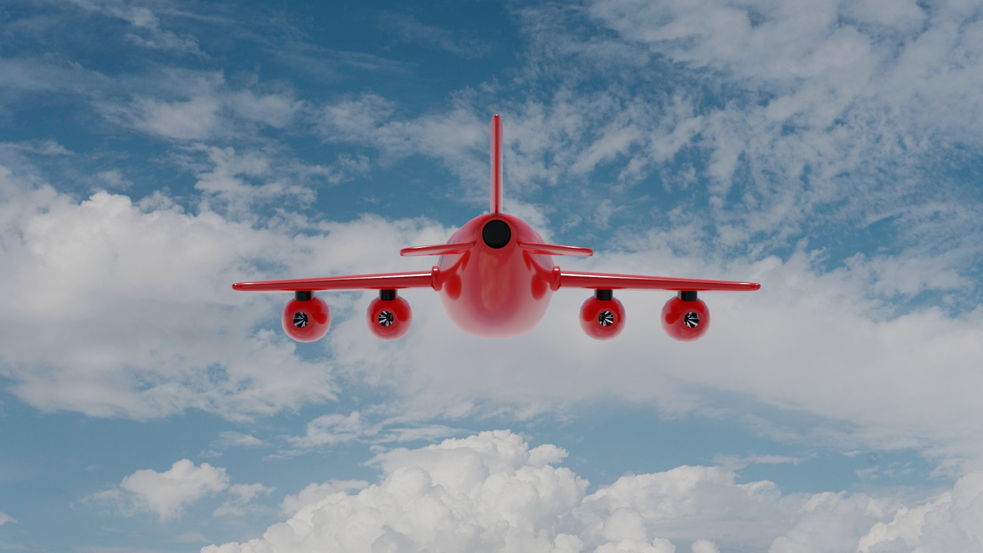 Cartoon Plane Low-poly 3D model_5