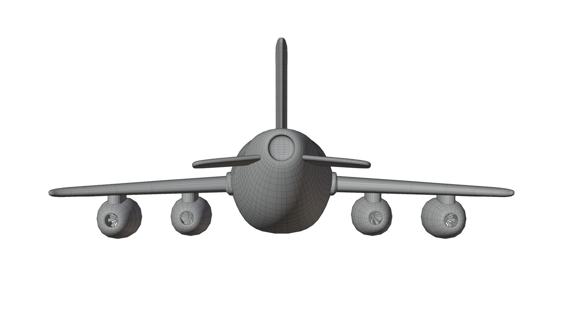 Cartoon Plane Low-poly 3D model_19