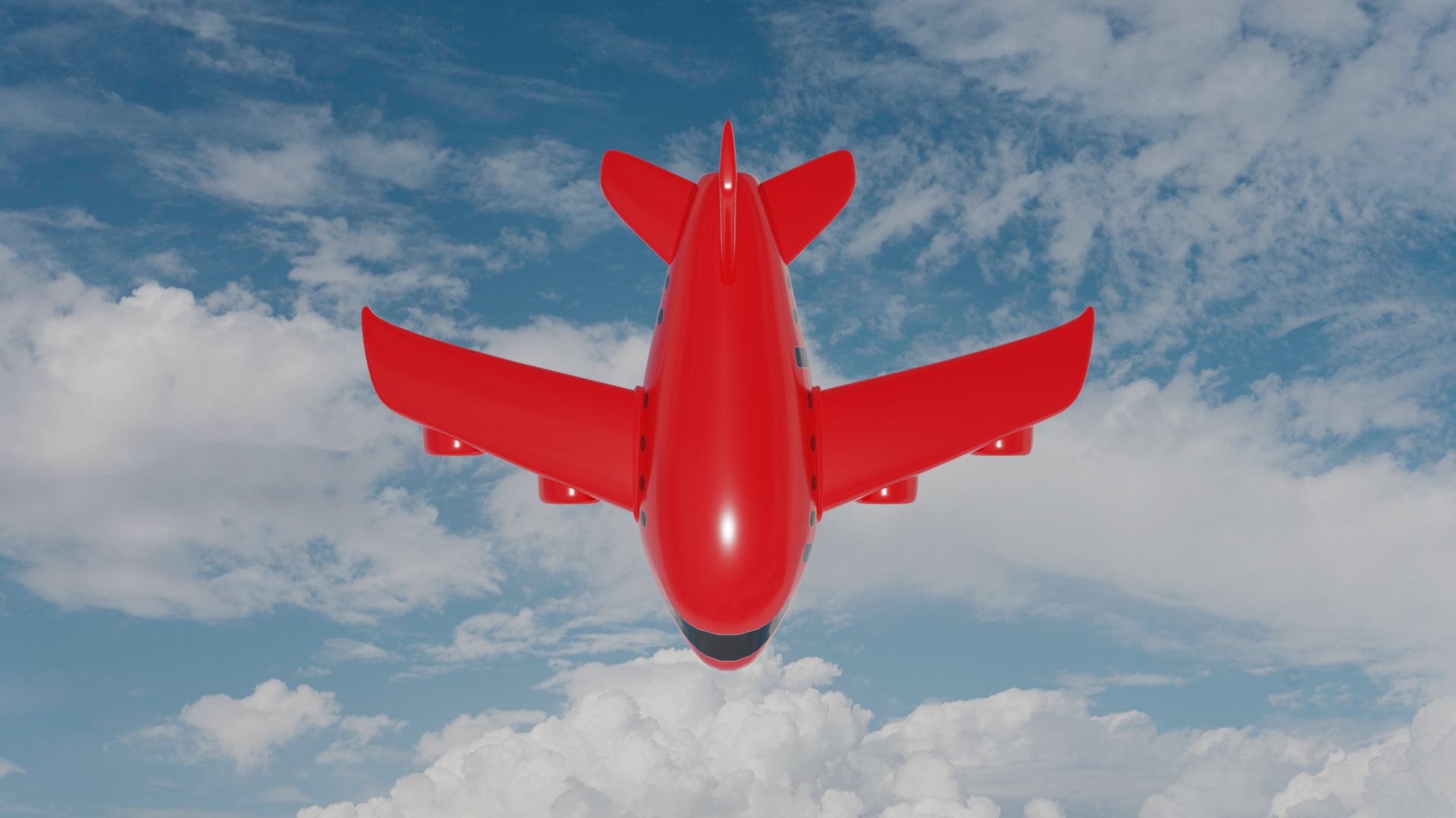 Cartoon Plane Low-poly 3D model_14