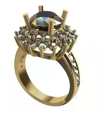 Diamond Solitare Rings Texture 3D print model 