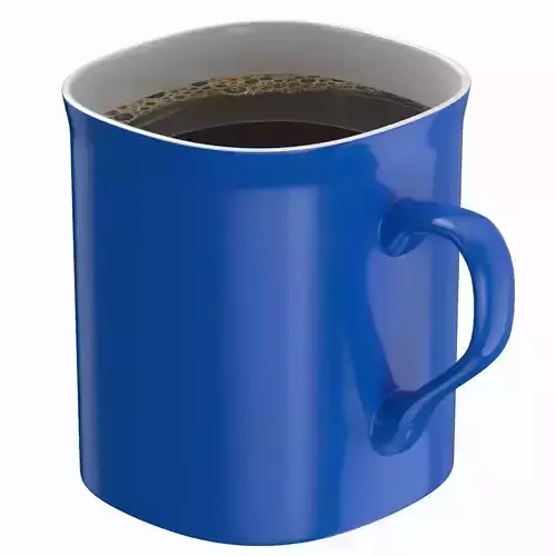 Coffee Mug Blue With Coffee