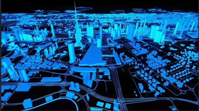 Dubai City 3D Model High Detail Urban  for Animation 
