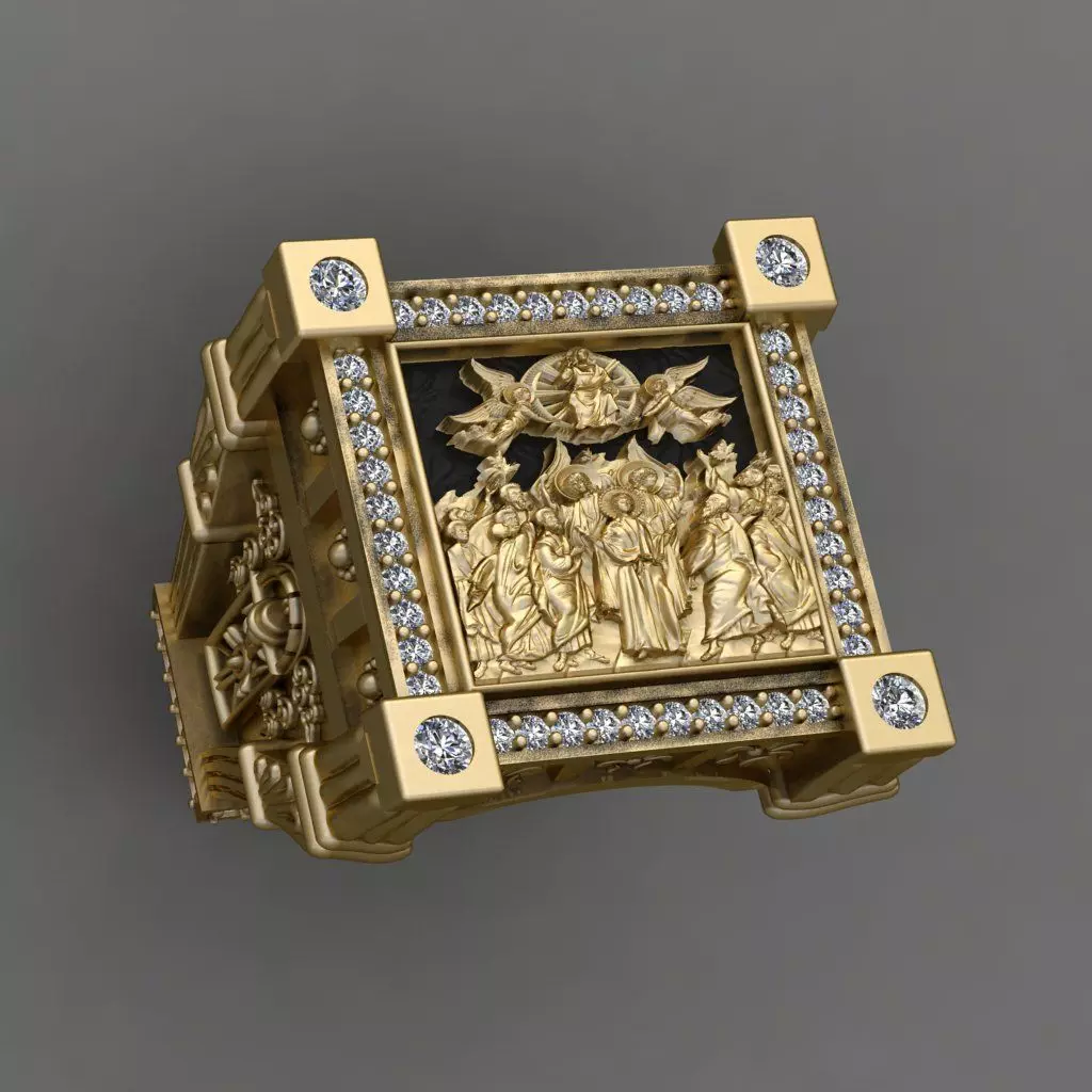 RELIGION ICON Ascension of Our Lord Ring 3D print Model 3D print model