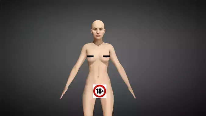Realistic Nude Female Character - Sara Low-poly 3D model