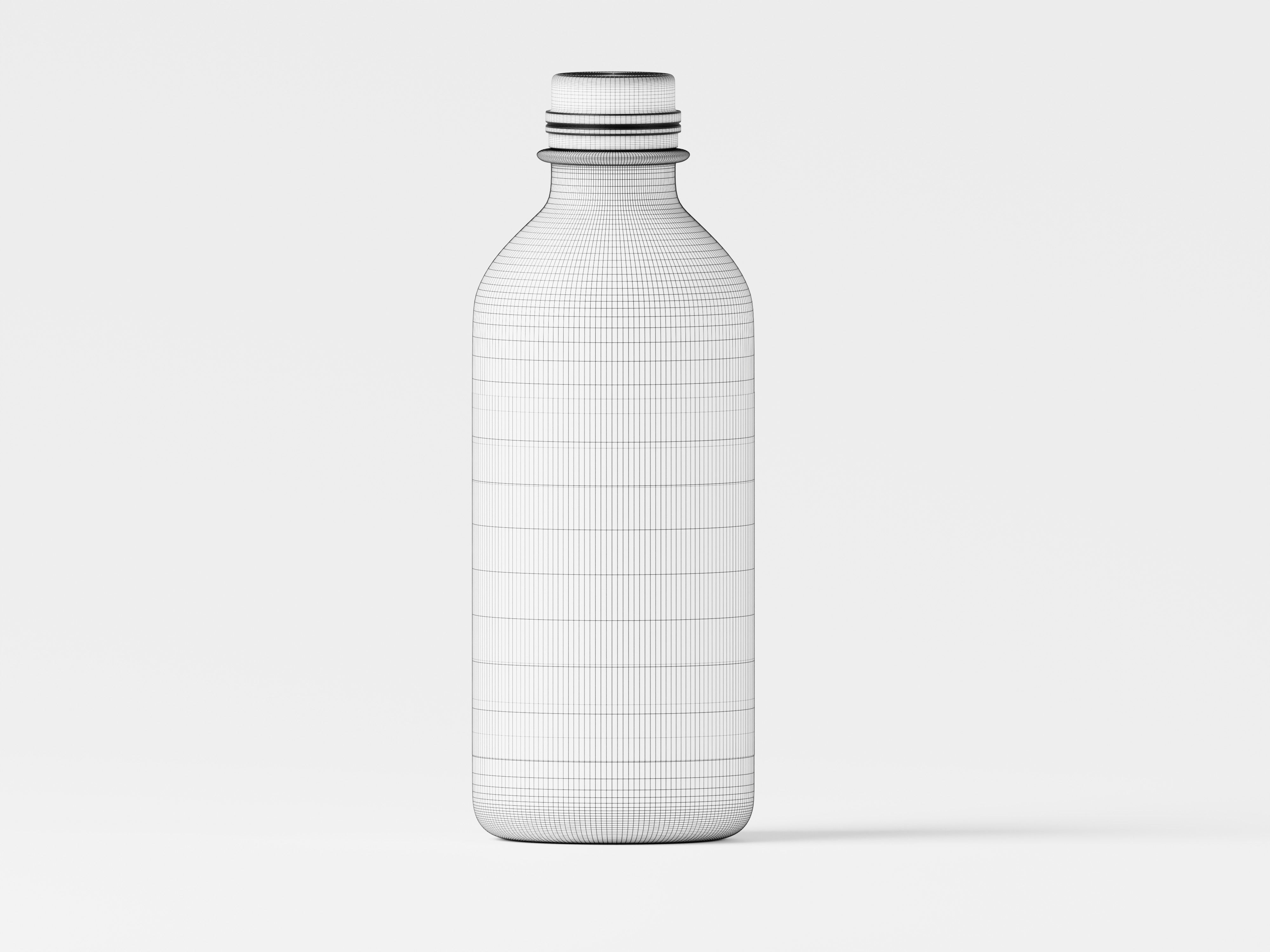 Plastic Water or Liquid Product Bottle 3D Model Low-poly 3D model_2