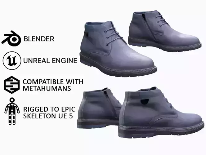 Shoes 78 - All MH Bodies and UE5 Skeletons - Rigged