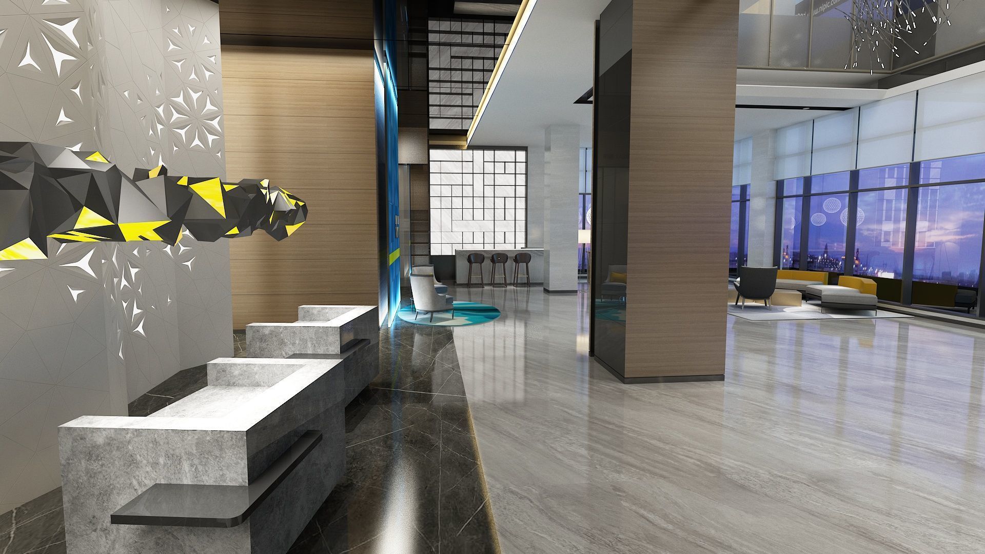 The Hotel Lobby 3 3D model_5