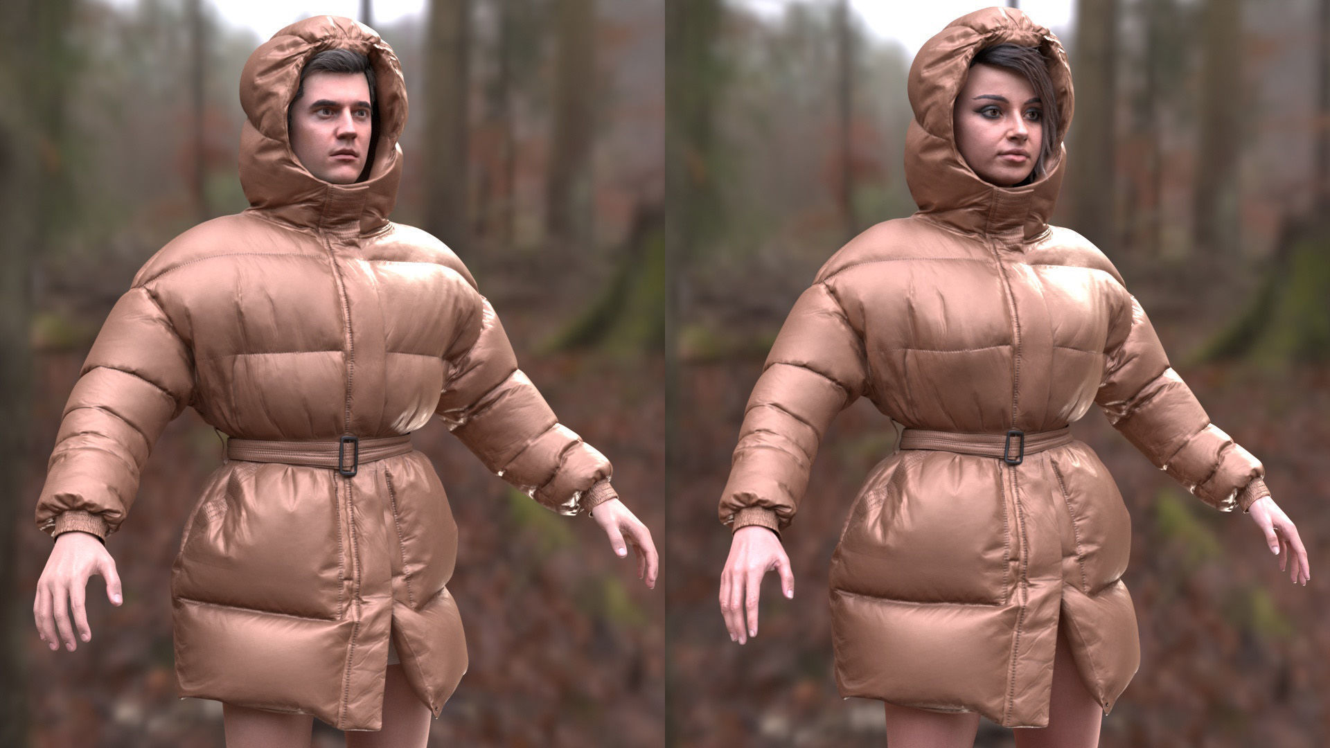 Puffer 76 - All MH Bodies and UE5 Skeletons - Rigged Low-poly 3D model_6