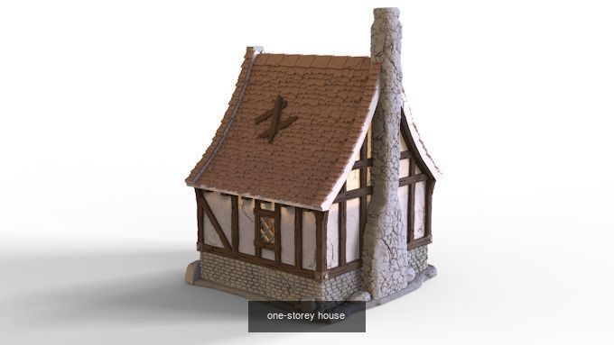 Medieval village - Orange Meadow  3D Model Collection_3