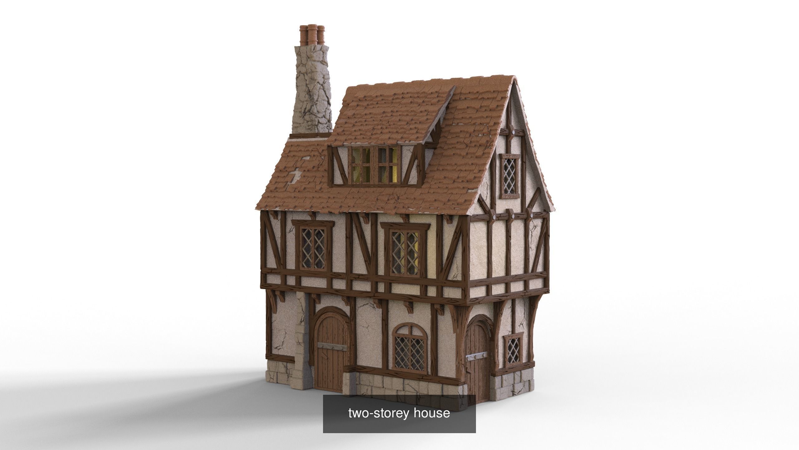 Medieval village - Orange Meadow  3D Model Collection_2