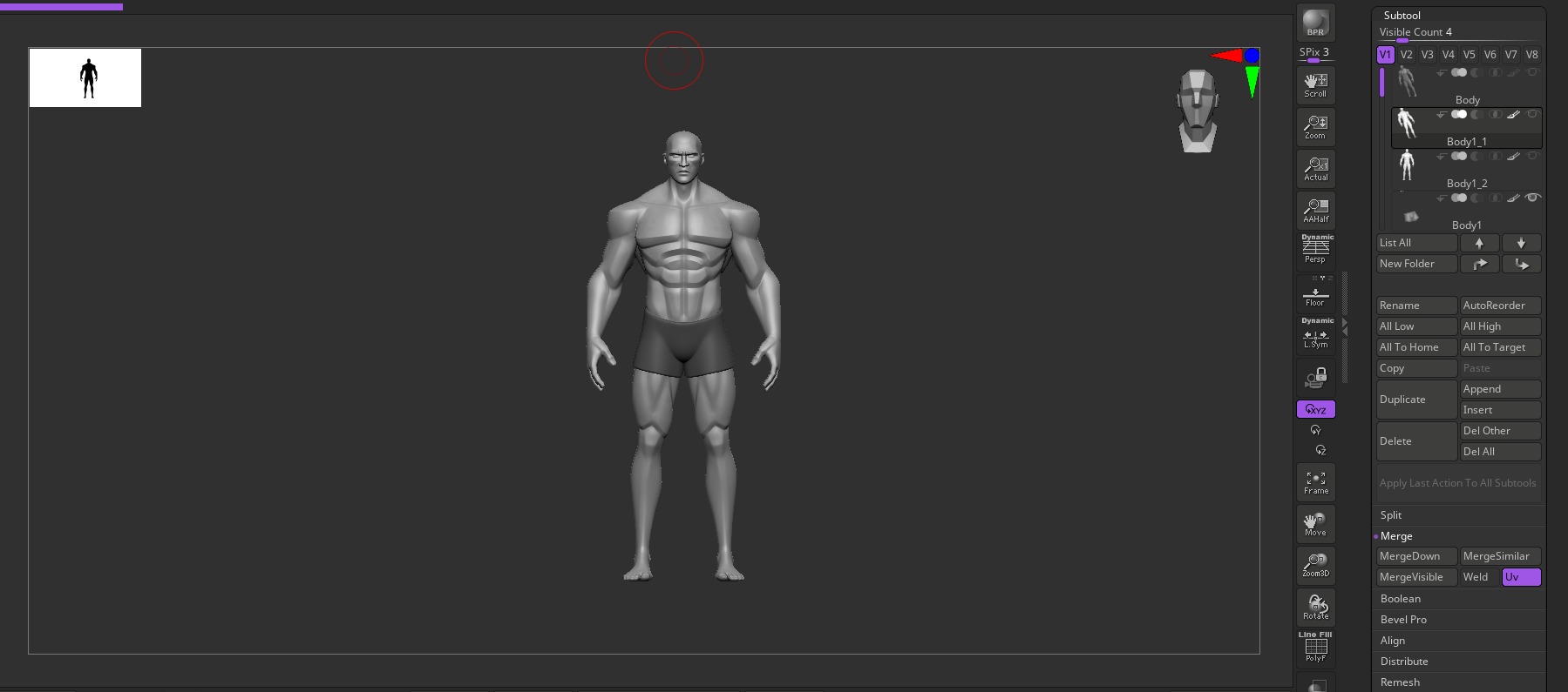 Body Man stylized characters Hight Poly 3D model_5