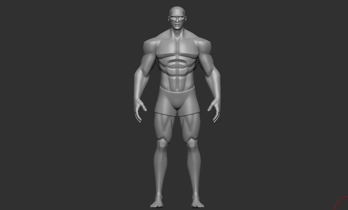 Body Man stylized characters Hight Poly 3D model_2