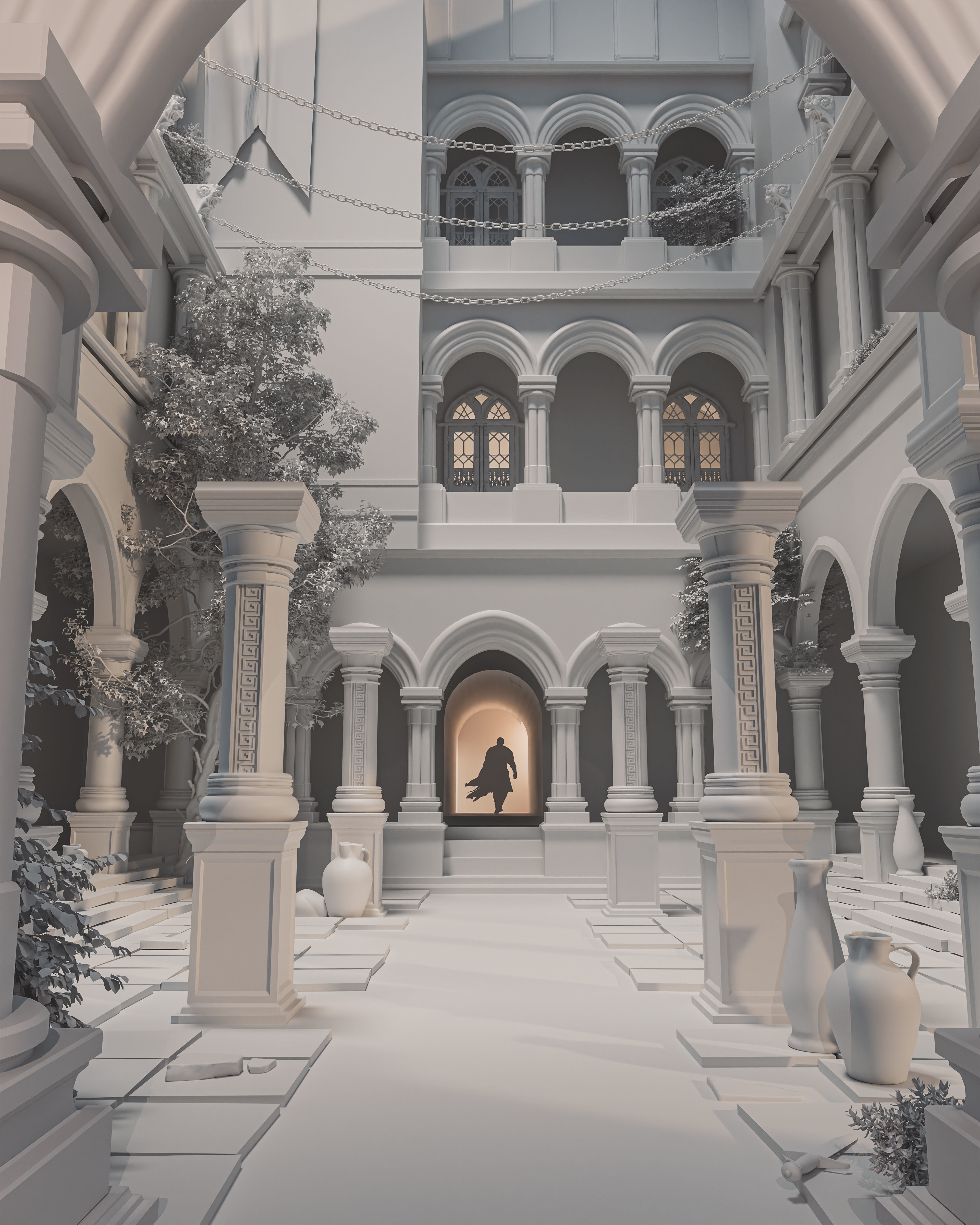 Mystery castle environment blender 3D model_3