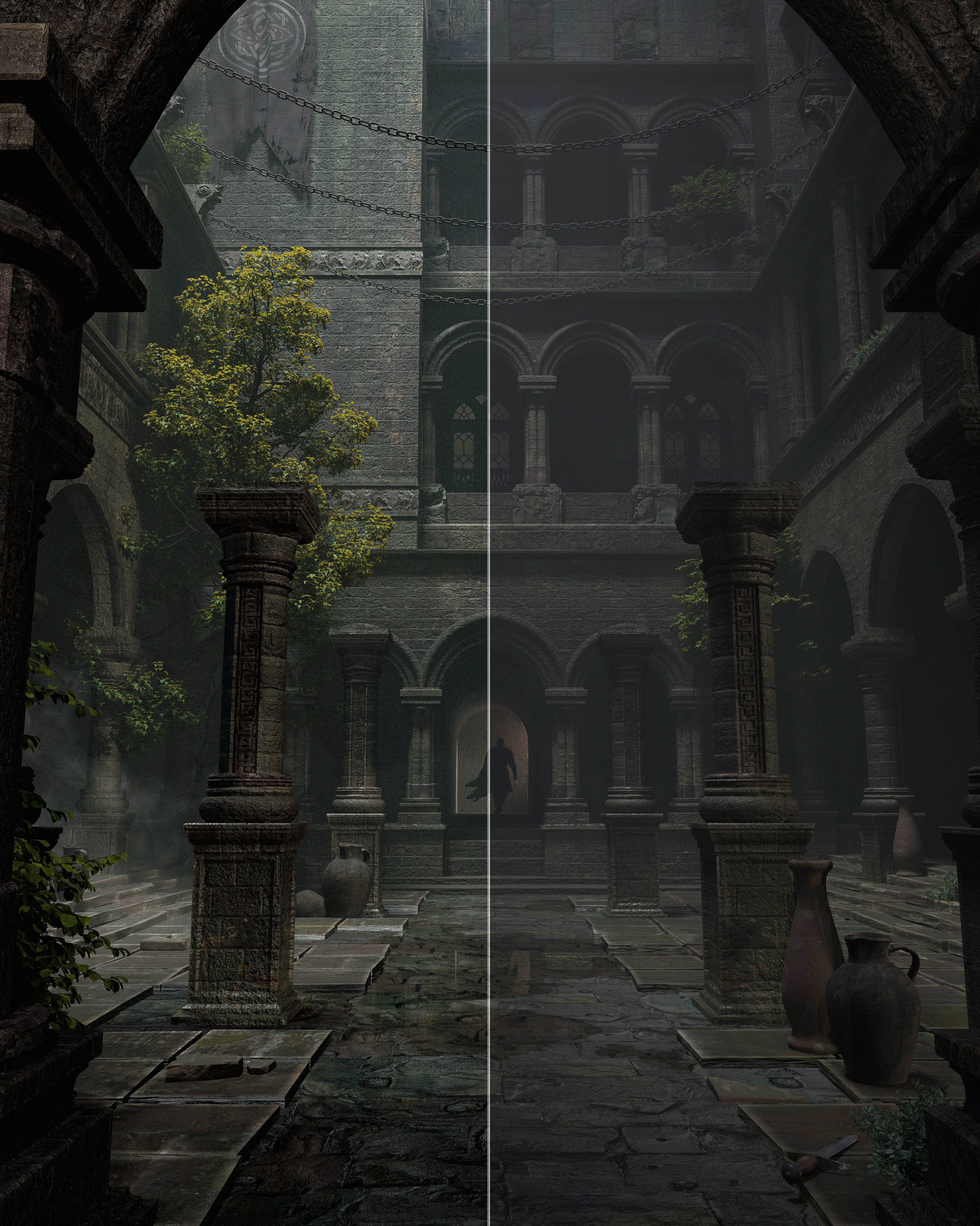 Mystery castle environment blender 3D model_2