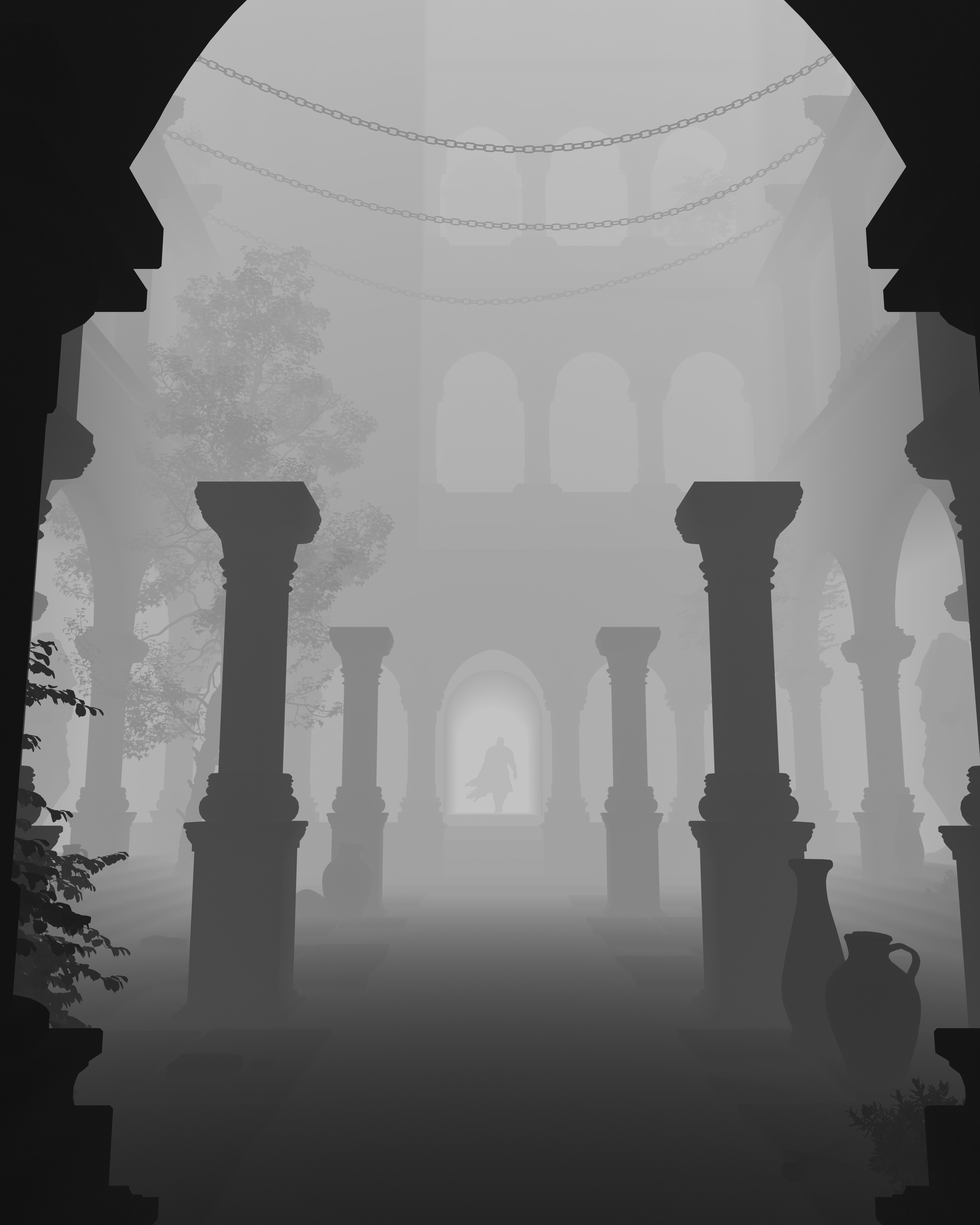 Mystery castle environment blender 3D model_9