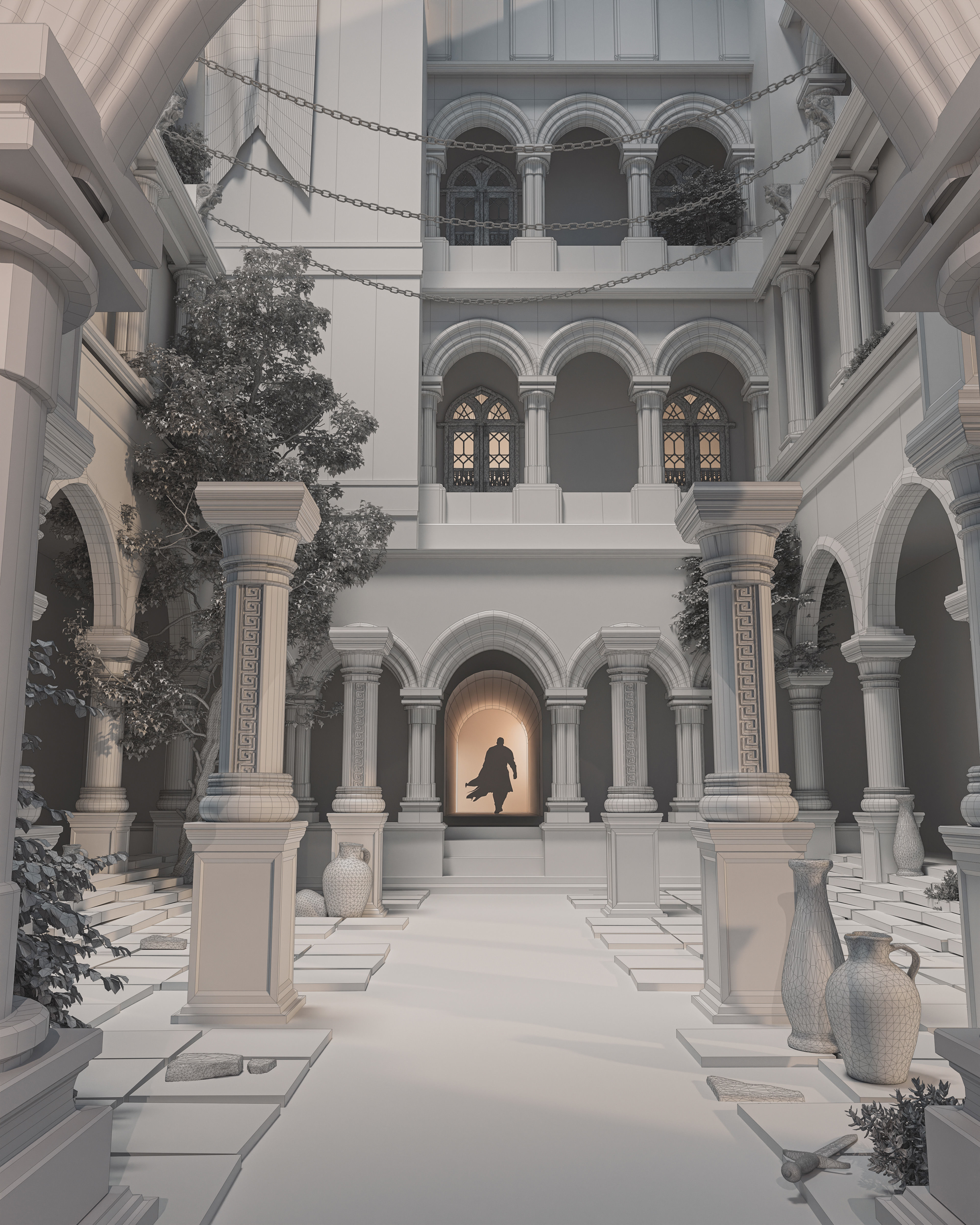 Mystery castle environment blender 3D model_5