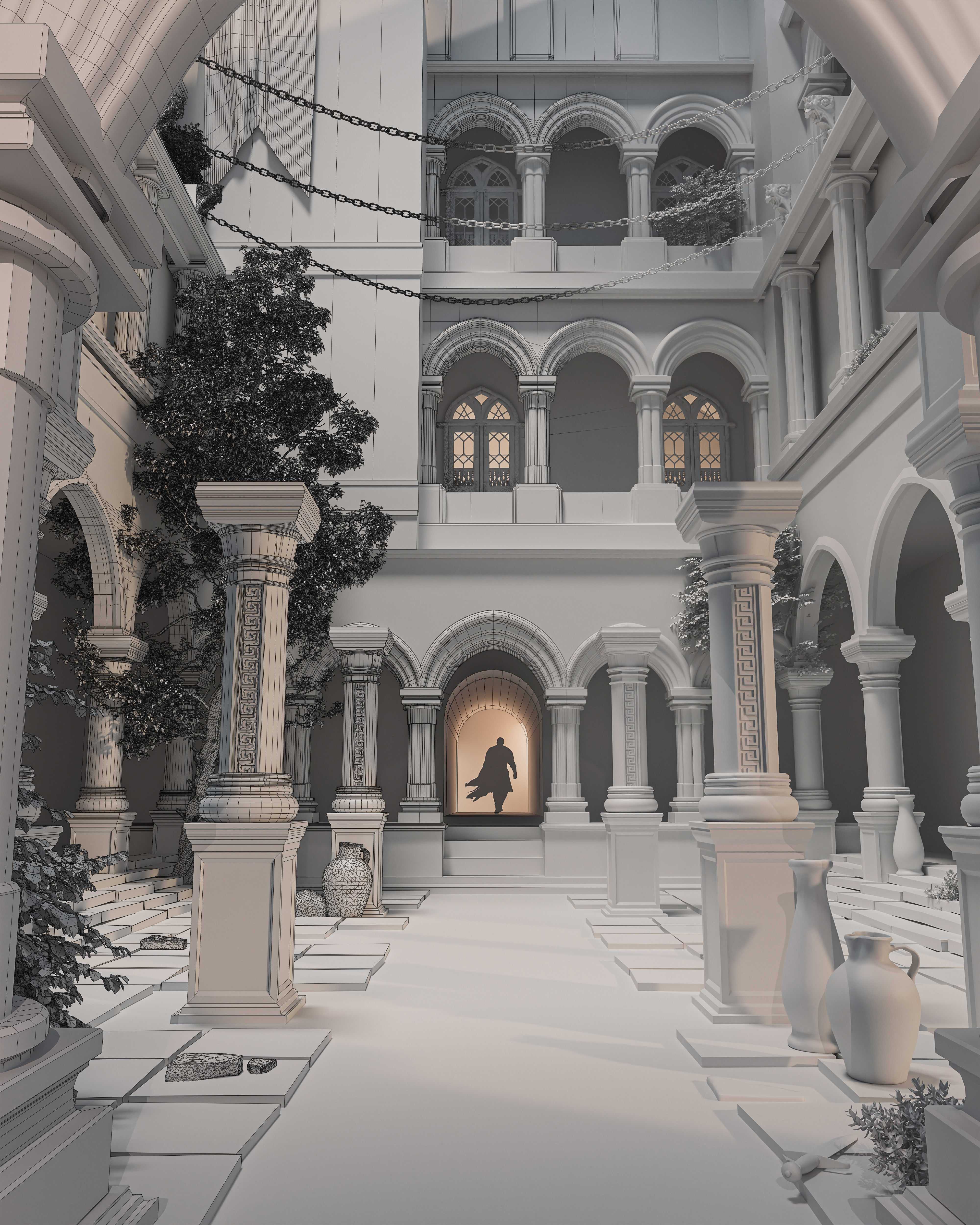 Mystery castle environment blender 3D model_6