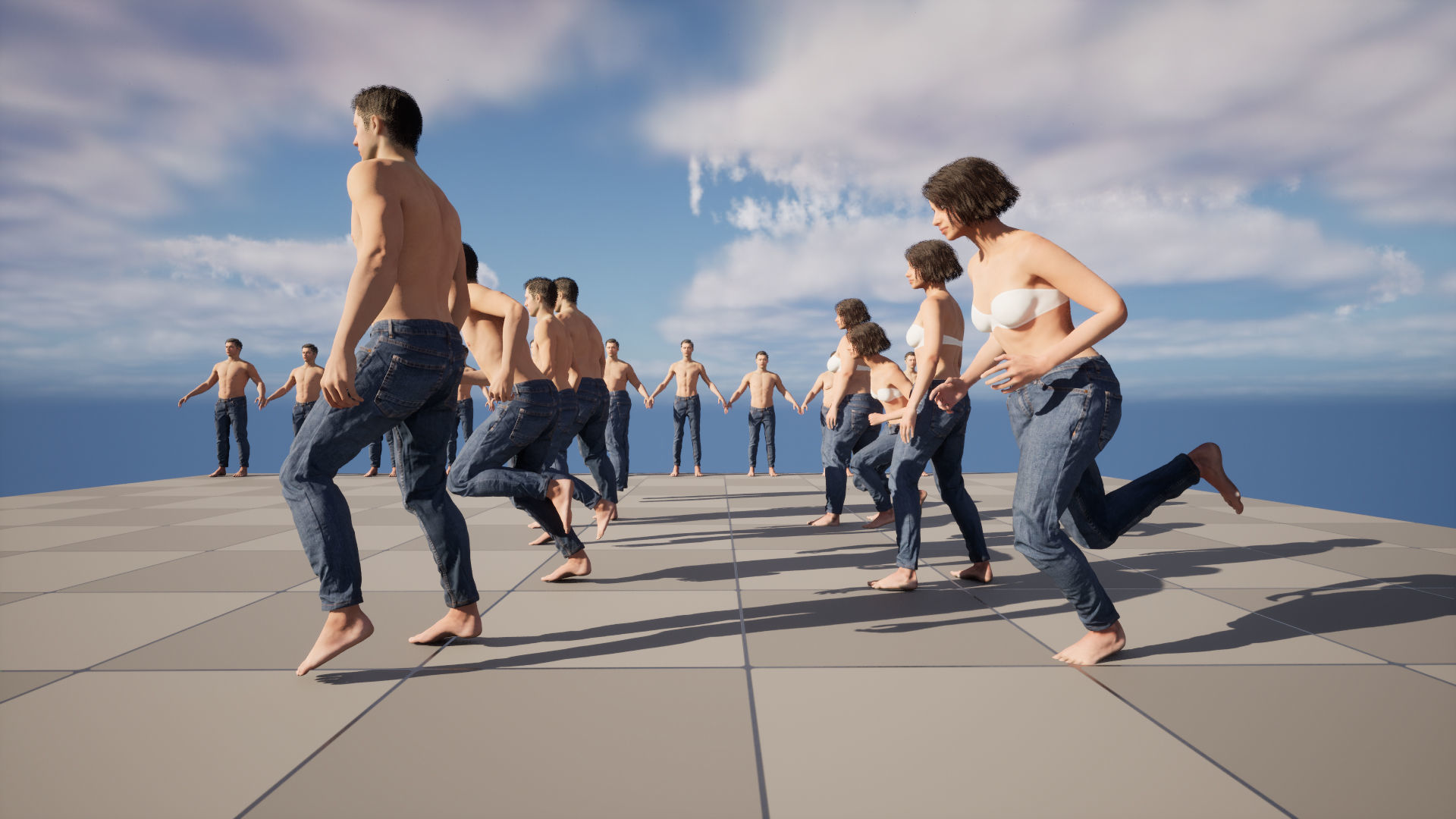 Jeans 73 - All MH Bodies and UE5 Skeletons - Rigged Low-poly 3D model_19