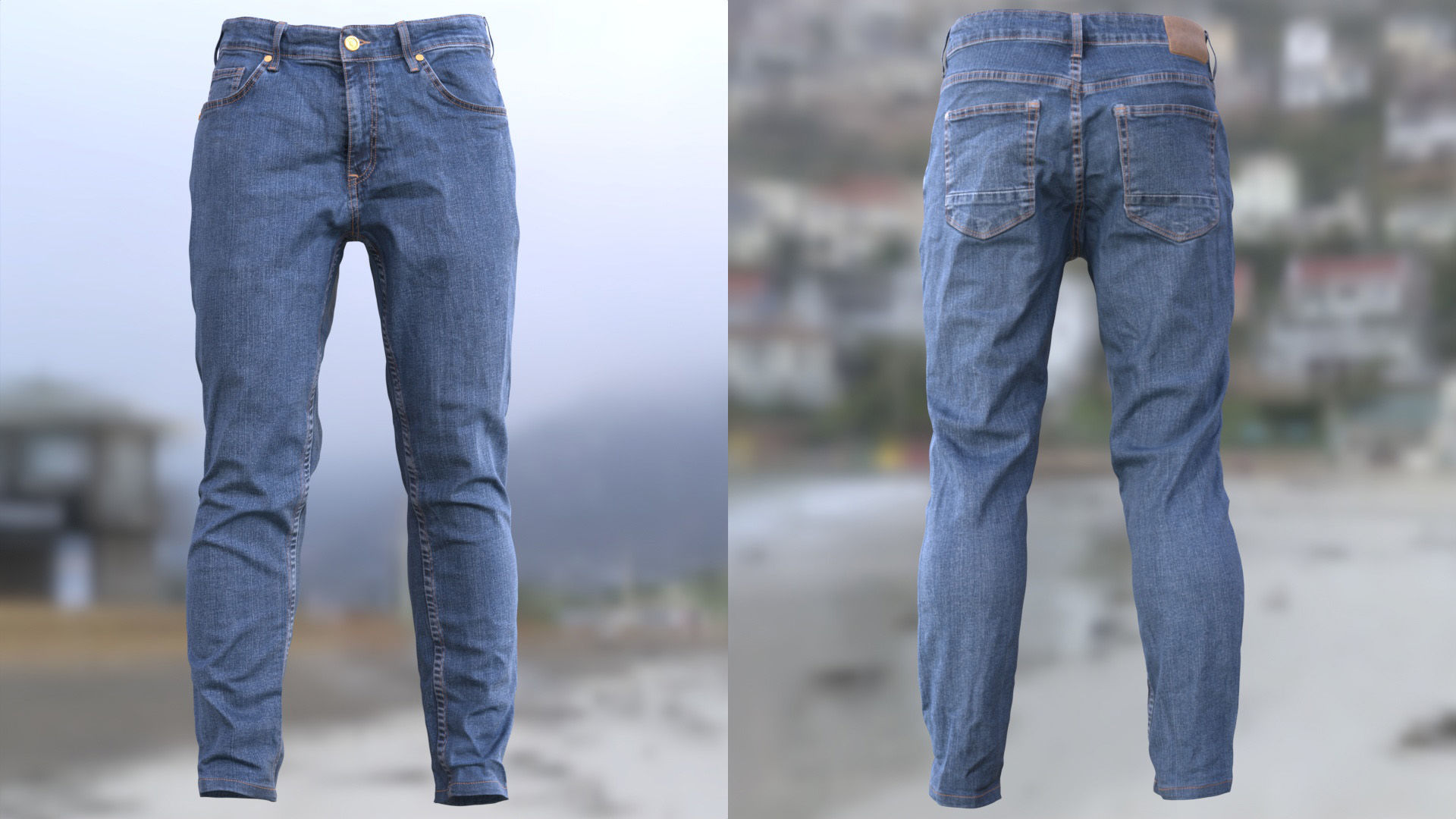 Jeans 73 - All MH Bodies and UE5 Skeletons - Rigged Low-poly 3D model_9