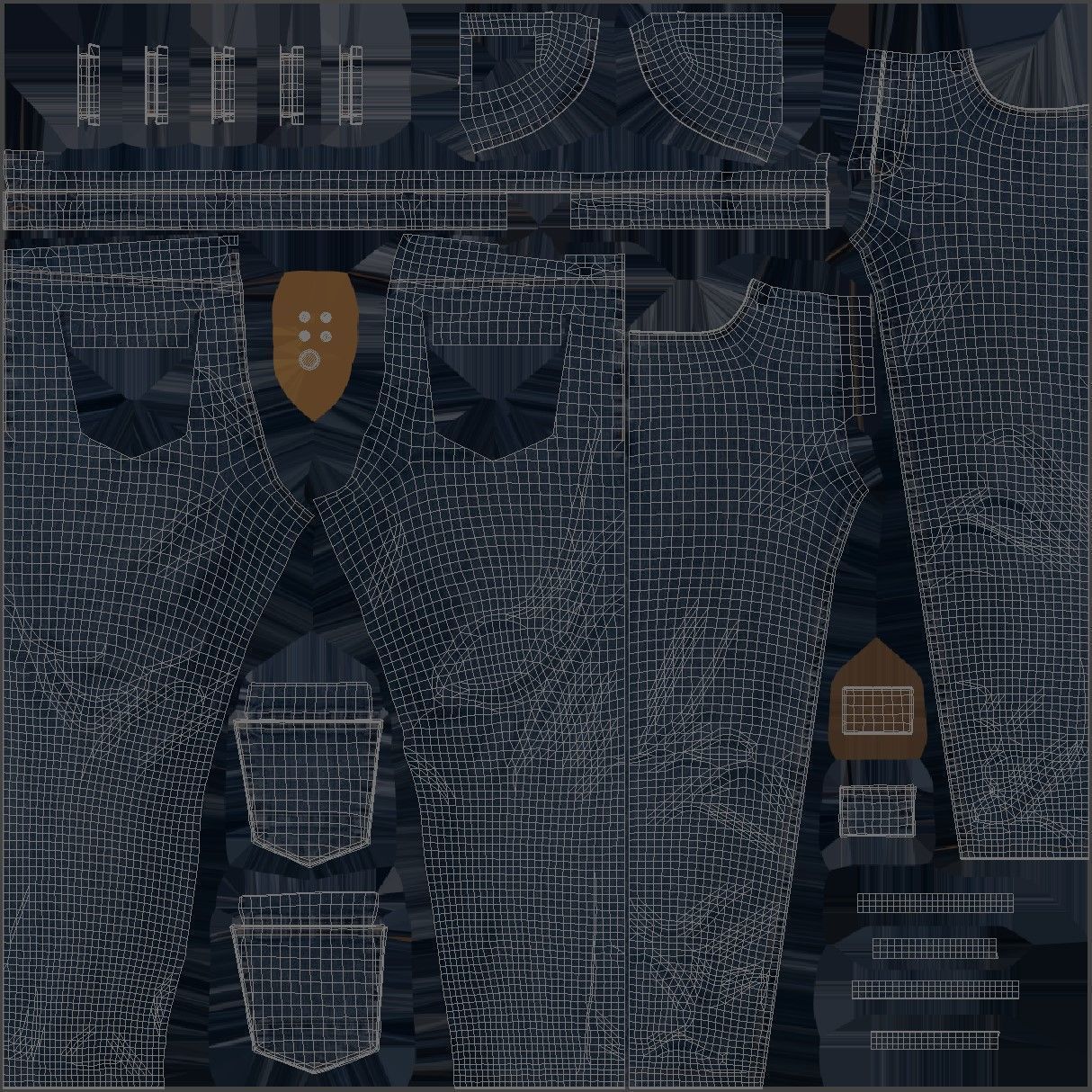 Jeans 73 - All MH Bodies and UE5 Skeletons - Rigged Low-poly 3D model_21