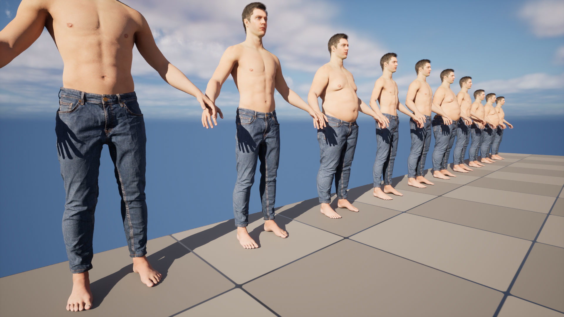 Jeans 73 - All MH Bodies and UE5 Skeletons - Rigged Low-poly 3D model_17