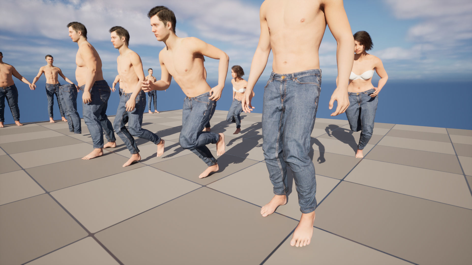 Jeans 73 - All MH Bodies and UE5 Skeletons - Rigged Low-poly 3D model_16