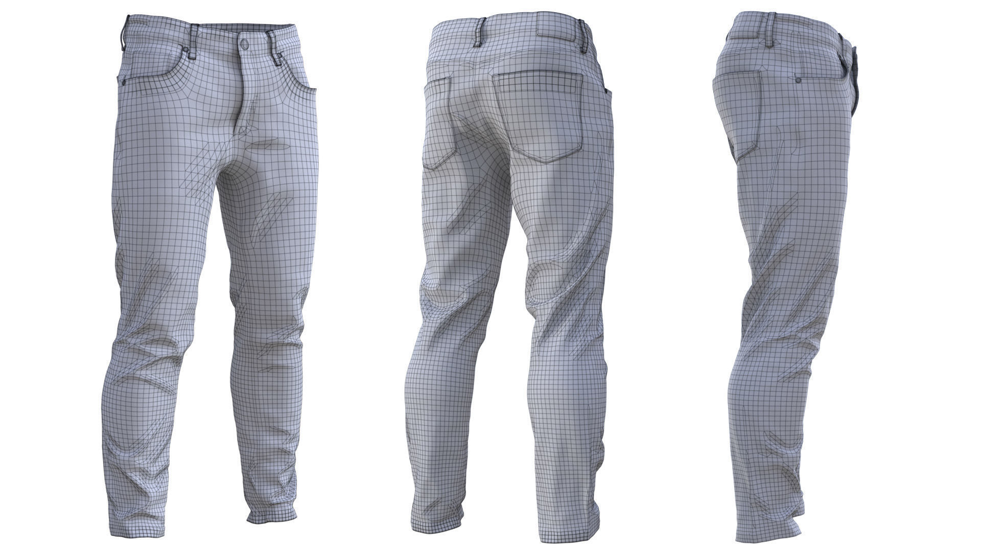 Jeans 73 - All MH Bodies and UE5 Skeletons - Rigged Low-poly 3D model_22