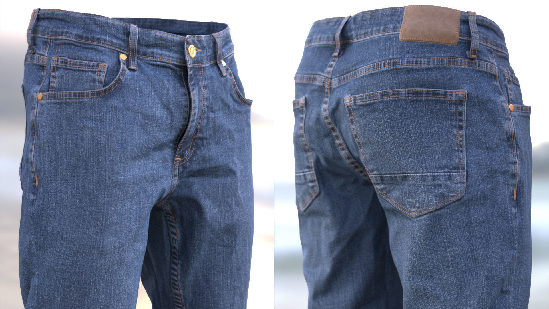 Jeans 73 - All MH Bodies and UE5 Skeletons - Rigged Low-poly 3D model_10