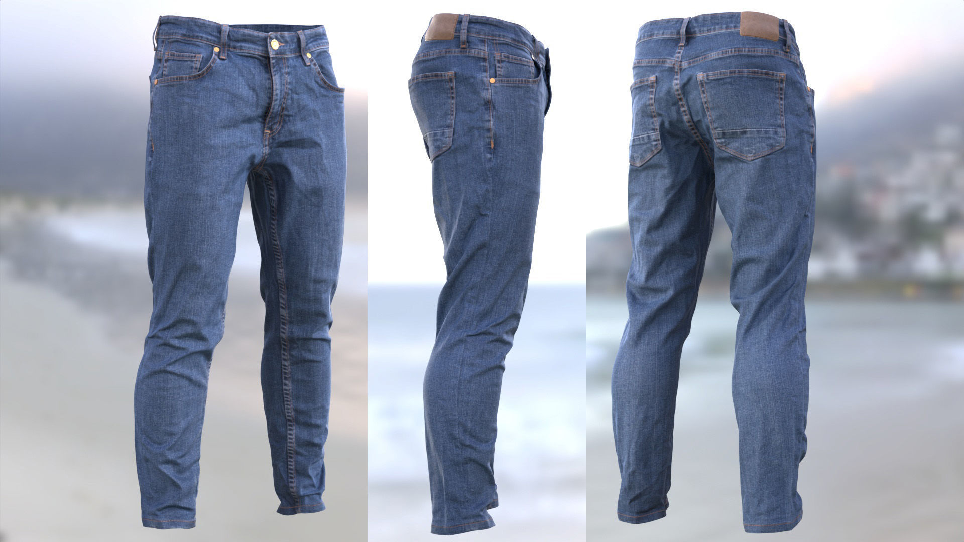 Jeans 73 - All MH Bodies and UE5 Skeletons - Rigged Low-poly 3D model_6