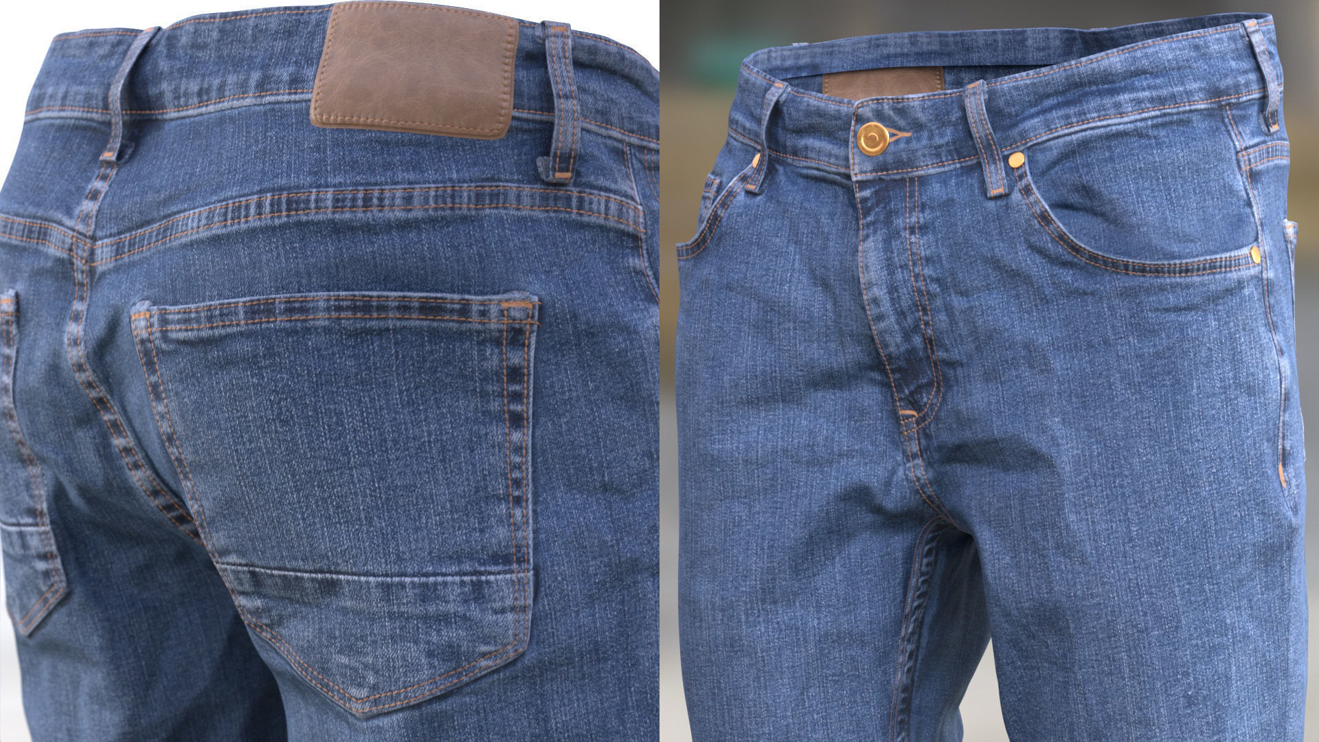 Jeans 73 - All MH Bodies and UE5 Skeletons - Rigged Low-poly 3D model_14