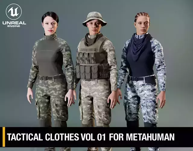 Tactical Clothing Vol 1 For MetaHuman - Game Ready - Rigged