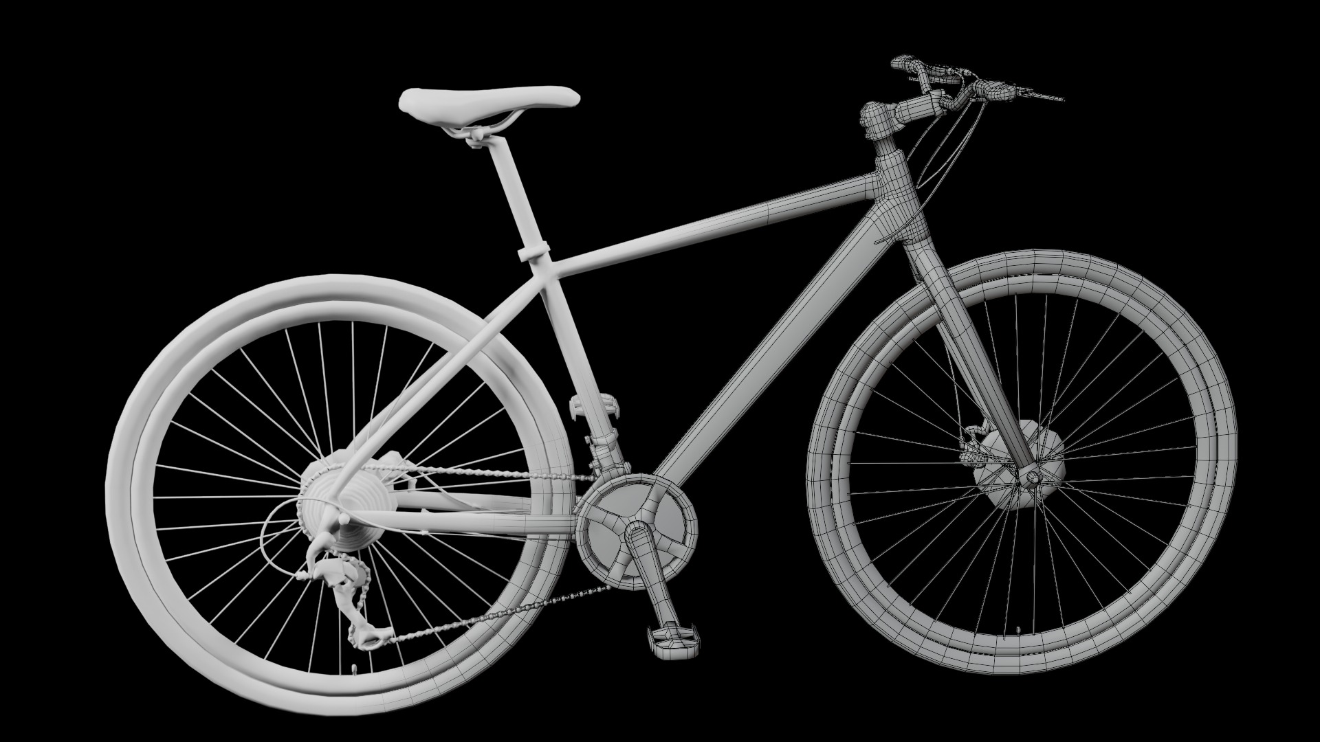 Blue Bicycle Low-poly 3D model_5