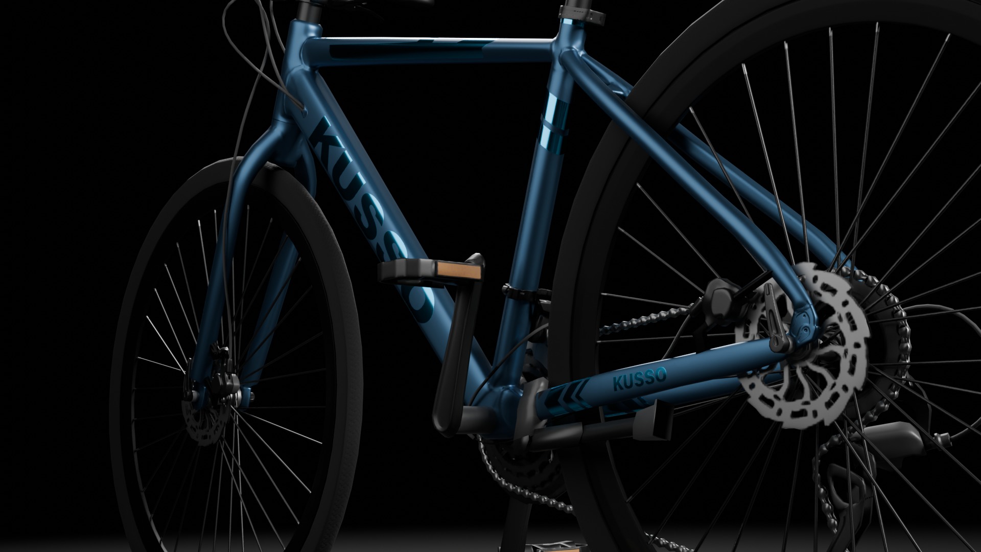 Blue Bicycle Low-poly 3D model_2