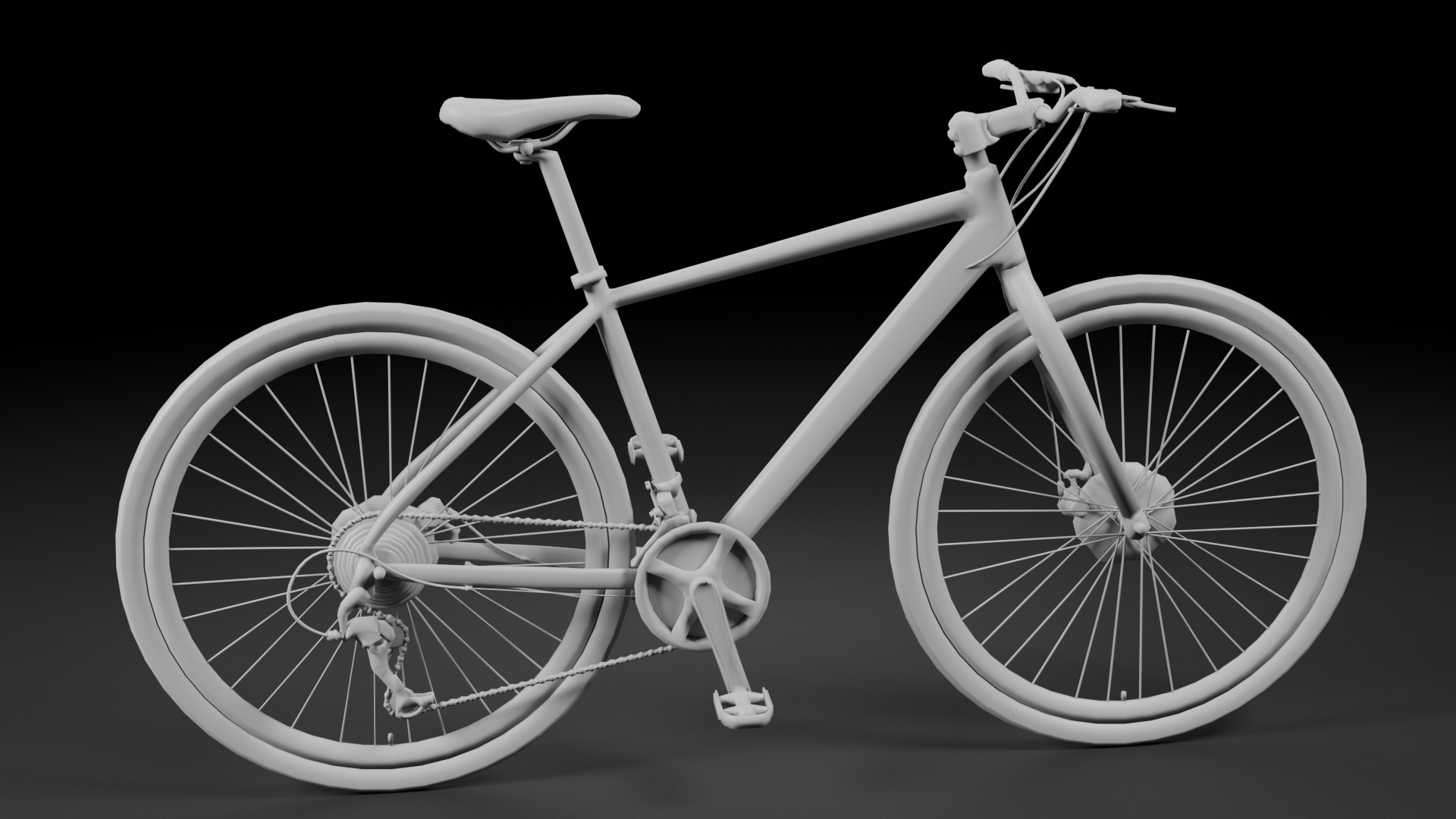 Blue Bicycle Low-poly 3D model_6