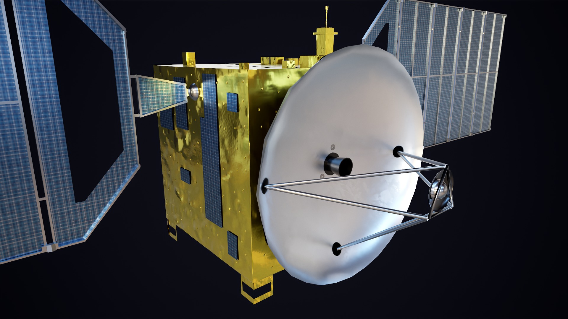 Satellite Low-poly 3D model_13