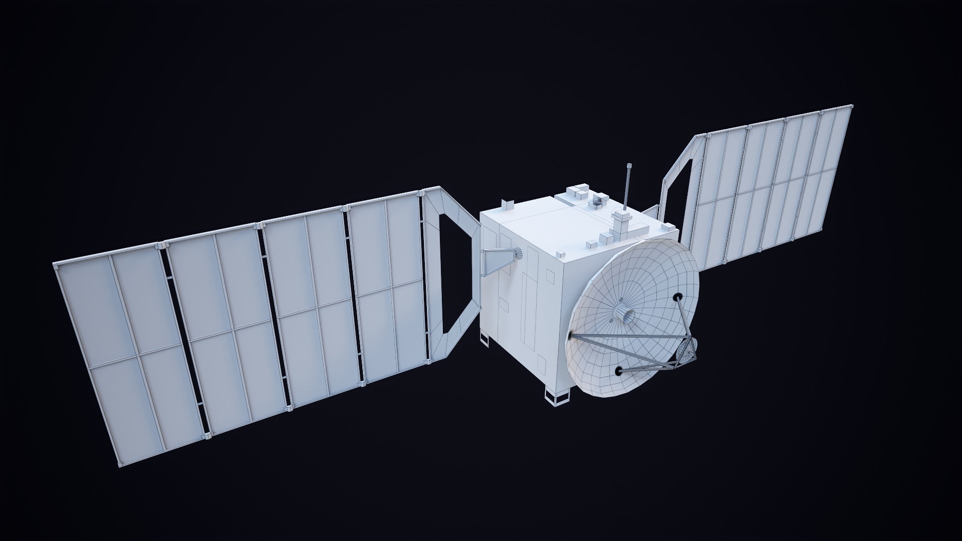 Satellite Low-poly 3D model_7