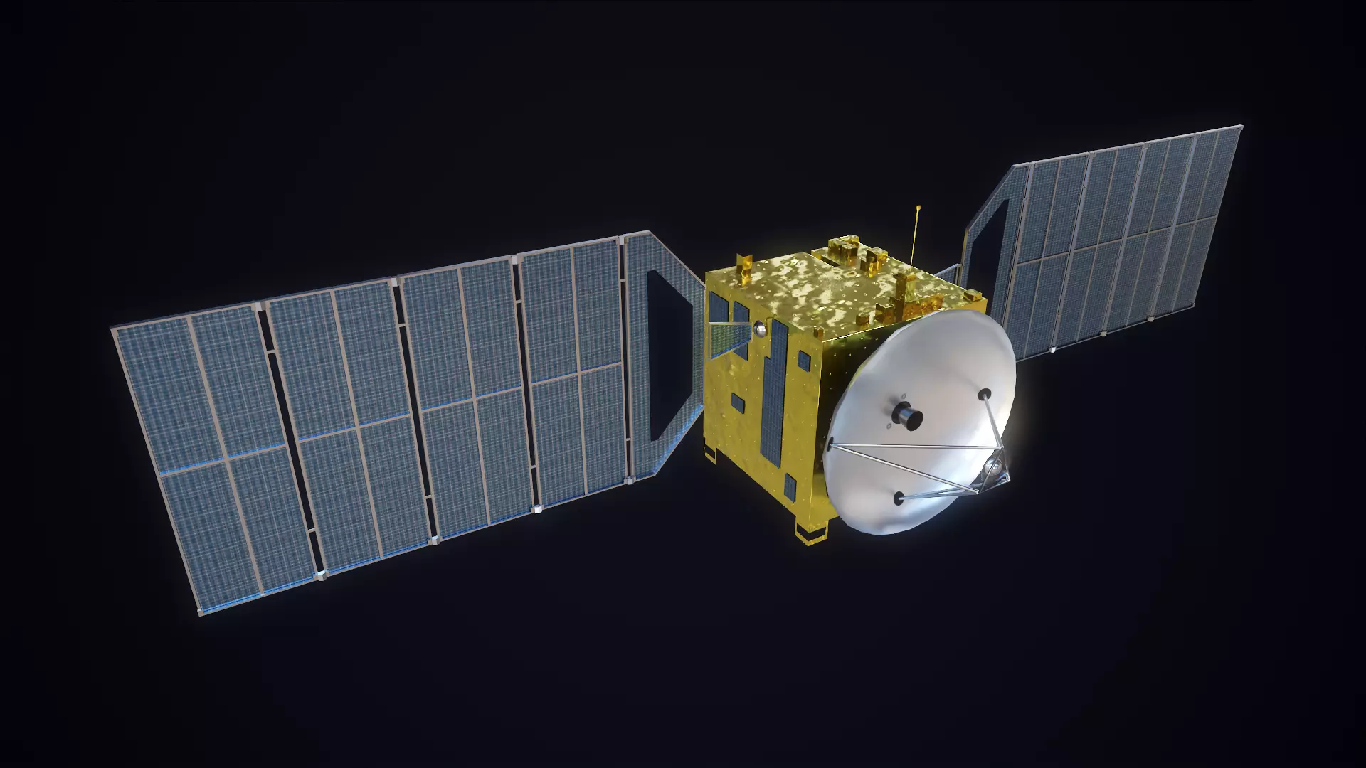 Satellite Low-poly 3D model_0
