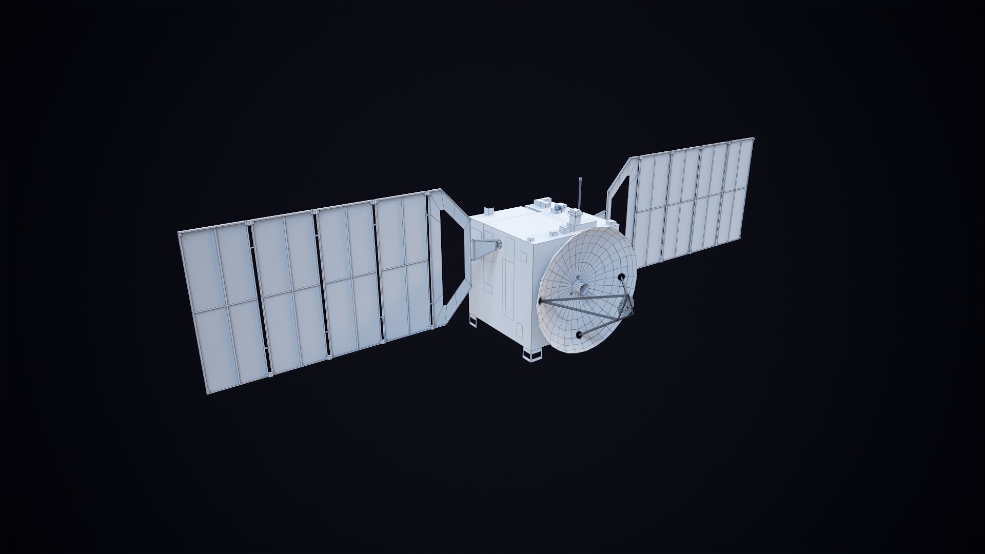 Satellite Low-poly 3D model_9