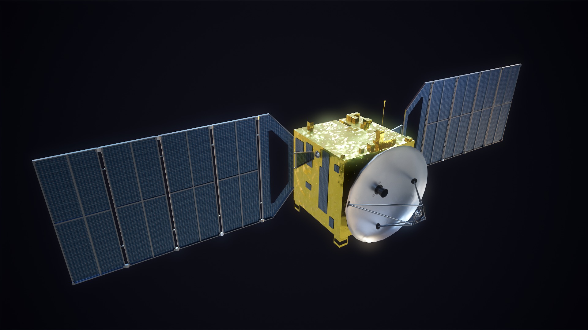 Satellite Low-poly 3D model_6
