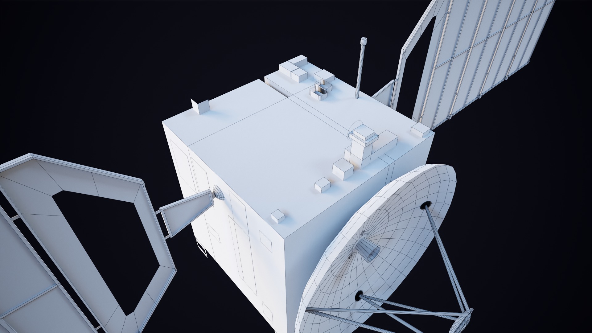 Satellite Low-poly 3D model_5
