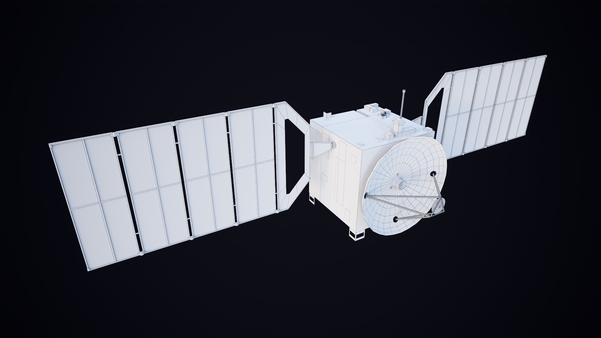 Satellite Low-poly 3D model_10