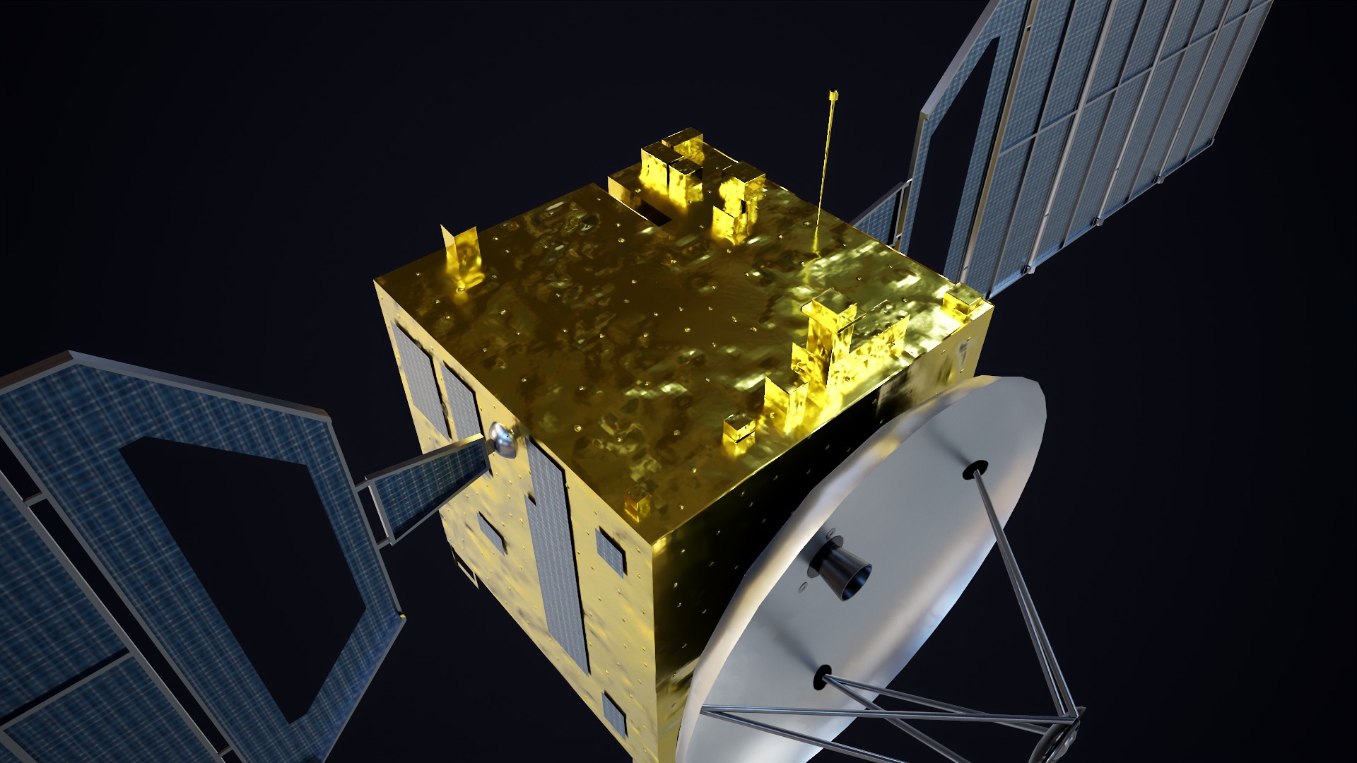 Satellite Low-poly 3D model_4