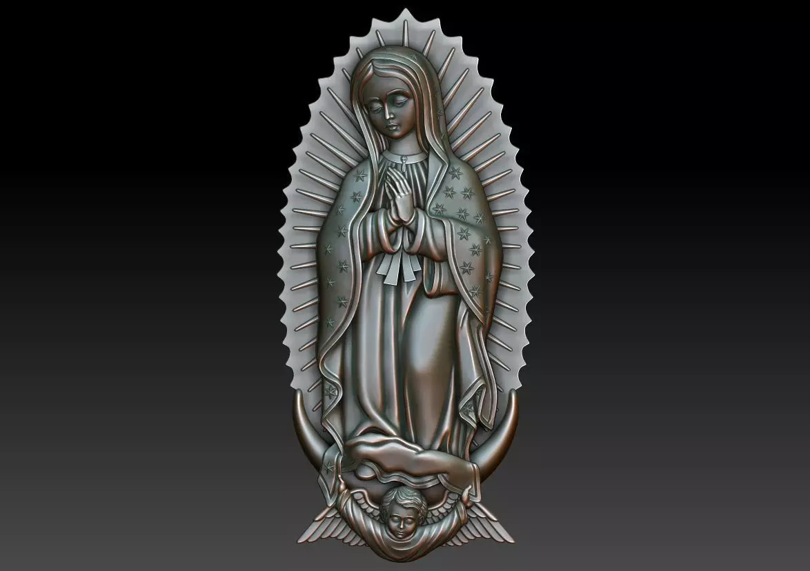 Virgin of Guadalupe 4 3D print model_0